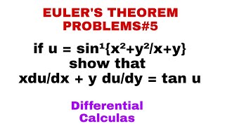 EULERS THEOREM  PROBLEM 5  HOMOGENEOUS FUNCTION  PARTIAL DIFFERENTIATION [upl. by Cirdnek]