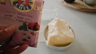 Recette de crème mousseline goût fruits rouges inratable كريمة موسلين بطريقة سهلة و اقتصادية [upl. by Palua858]