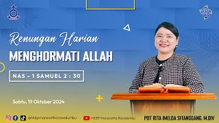 Renungan Harian Sabtu 19 Oktober 2024  HKBP Maranatha Rawalumbu  Menghormati Allah [upl. by Namref]