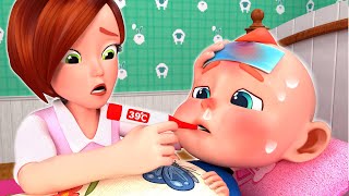 Baby Got Sick  Fake Mommy  Taking Care of Baby  Rosoo Nursery Rhymes amp Kids Songs [upl. by Mccord]