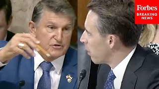 Im Going To Call You Out Josh Hawley Snaps At Joe Manchin During Tense Senate Hearing [upl. by Tennies]