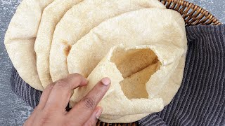 Easy Homemade Lebanese Pita Bread Recipe [upl. by Belanger]