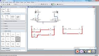 Tutorial Festo Fluidsim  step by step program Ladder plc Festo A A B B [upl. by Searby]