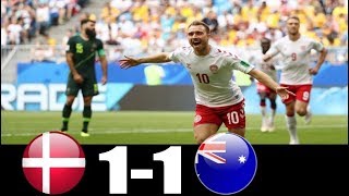 Denmark Vs Australia 1  1 World Cup 21062018 [upl. by Nhguaval]