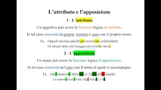 Lattributo e lapposizione in latino  Lessenziale in 7 minuti [upl. by Tressa285]