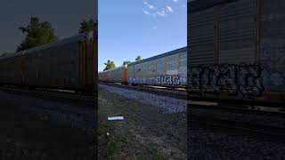 CSX Very Short Autoracks Freight train at Ridgefield Park NJ [upl. by Motteo]