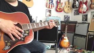 Boss Katana 50 Acoustic Guitar Setting Gibson Hummingbird Demo review [upl. by Odo]