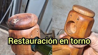 Torno en madera reparación de una pieza [upl. by Ysabel539]