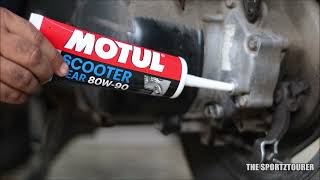 HOW amp WHEN TO DO GEAR OIL CHANGE IN SCOOTER ENGINE amp TRANSMISSION OIL CHANGE HONDA ACTIVA MOTUL [upl. by Jehiel]