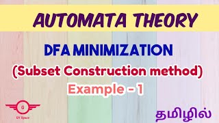 DFA minimization  subset construction  toc  automata theory  Tamil  gvspace  example 1 [upl. by Adnaloy]