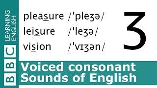 English Pronunciation 👄 Voiced Consonant  ʒ  pleasure leisure and vision [upl. by Ignatzia]