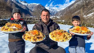 RECIPE FOR TRADITIONAL AZERBAIJANI PILAF REAL VILLAGE CUISINE NO TALK [upl. by Anelrac]