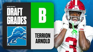 2024 NFL Draft Grades Lions select Terrion Arnold No 24 Overall  CBS Sports [upl. by Lambard620]