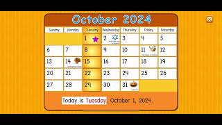 Starfall Calendar October 1 2024 [upl. by Mcgrath942]