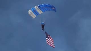 2010 DavisMonthan AFB Air Show  Wings of Blue C17 jumpF16 launch [upl. by Ellebanna]