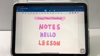 Easy TitlesHeadings part 1 Goodnotes 6 Digital Notetaking [upl. by Nabois]