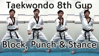 🥋 Taekwondo 8th Gup Kibon Basic Blocks and Punches  TaekwonWoo [upl. by Faruq]