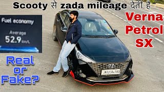 Verna Petrol ki mileage देख कर pagal hojaoge🥵 verna mileage hyundai youtube [upl. by Goebel751]