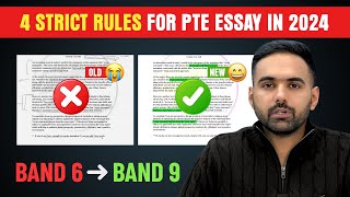 2024 Strict Rules for PTE Essay  Band 6 to Band 9  100 Working Template with Tips and Tricks [upl. by Stanford]