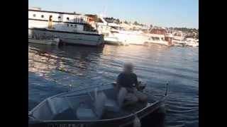 12 ft Valco Aluminum Boat 3hp Evinrude out on Lake Union in Seattle [upl. by Parthinia]