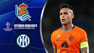 Real Sociedad vs Inter Extended Highlights  UCL Group Stage MD 1  CBS Sports Golazo [upl. by Ahsieym]