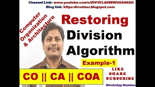 Division Algorithm  Restoring Division Algorithm  Flowchart for Restoring Division Algorithm [upl. by Hgielhsa]