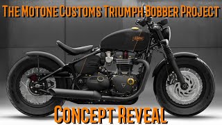 Custom Triumph Bonneville Bobber Black project Concept [upl. by Yelrehs46]