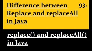 Difference between Replace and replaceAll in Java [upl. by Fenton792]