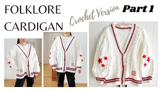 CROCHET INSPIRED FOLKLORE CARDIGAN PART 1  CROCHET BY BEV [upl. by Navarro]