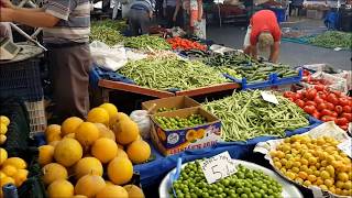 Market day in Alanya  Bazaar 2017 [upl. by Elokcin]