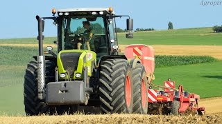 Claas Xerion 3800 Trac with Horsch Tiger 5AS  The Power [upl. by Haneekas660]