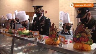 US soldiers in South Korea enjoy Thanksgiving turkey [upl. by Asereht]