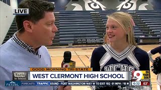 West Clermont High School cheerleaders perform [upl. by Ardnovahs]