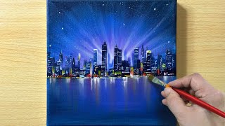 Cityscape Painting  Acrylic Painting for Beginners  STEP by STEP 208  도시풍경 아크릴화 [upl. by Swehttam476]