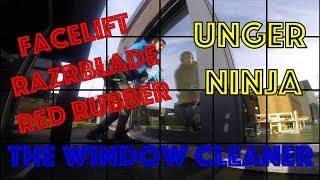 Window Cleaning  Unger Ninja  FaceLift RazrBlade [upl. by Anaert]