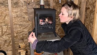 Tiny WoodStove Installed In My Tiny Cabin  Sticker Shock  Off Grid Cabin Build [upl. by Materi]