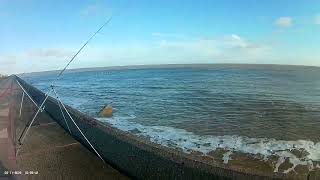 Sea Fishing over old sea wall Lowestoft [upl. by Pammy161]