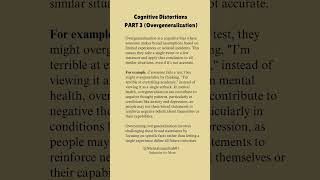 OvergeneralizationCognitive Distortions explore mentalhealth shorts shortvideo psychology [upl. by Lynette]