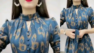 Latest Collar Neck Design Kurti Cutting Stitching Stylish Collar Neck Polo Collar Turtle Neck DIY [upl. by Katrinka]