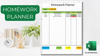 How To Make Homework Planner On Excel [upl. by Breech103]