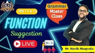 English Grammar Function Suggestion Std11 amp 12 masterclass grammar std11 std12english [upl. by Anikes]