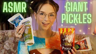 ASMR  Eating Giant Viral Pickles Crunchy Tangy Juicy [upl. by Yoko937]