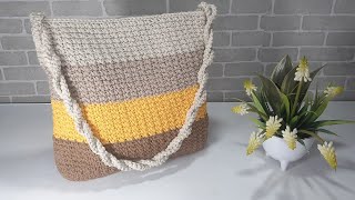 BOLSA DE CROCHÊ COM PONTO DIAMANTE SUPER ELEGANTE [upl. by Otrevire]