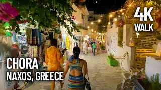 Walking through Chora Naxos in Greece at Night  Beautiful Night Scenes on the Island [upl. by Osy]