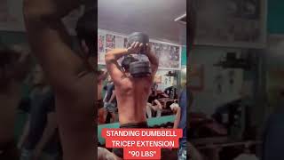 STANDING DUMBBELL TRICEP EXTENSION  quot90 LBSquot DaxAlejandro Actor Artist NaturalBodybuilding [upl. by Akemrej586]