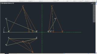 Rysunek Techniczny  wyznaczanie rzutu przekroju ostrosłupa [upl. by Asiil]