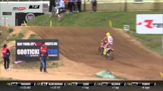 Romain Febvre passes Antonio Cairoli MXGP of Latvia MXGP Race 2  2016 [upl. by Erv]