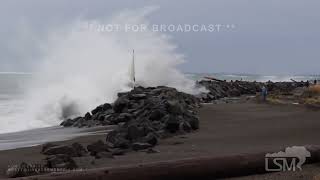 12282023 WestportNorth Cove WA  High Surf Huge Waves Coastal Flooding [upl. by Adolpho]