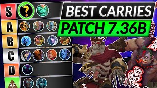 NEW CARRY TIER LIST Patch 736B  Best Position 1 Heroes RANKED  Dota Meta 2 Guide [upl. by Anaiek998]