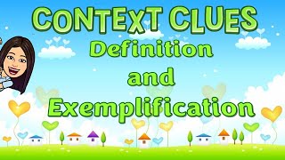 Context Clues Definition and Exemplification Clues  TeacherBethClassTV [upl. by Nuahsad]